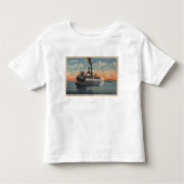 Mackinac, MI - Uitzicht van Sainte Marie Steamer Kinder Shirts (Voorkant)