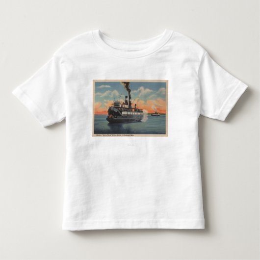 Mackinac, MI - Uitzicht van Sainte Marie Steamer Kinder Shirts (Voorkant)