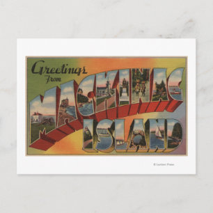 Mackinac, Michigan - Grote lettertjes Briefkaart