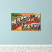 Mackinac, Michigan - Grote lettertjes Canvas Afdruk (Insitu (Houten vloer))