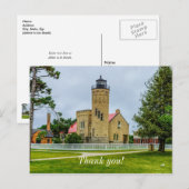 Mackinac Point Light Bedankt Briefkaart (Voorkant / Achterkant)