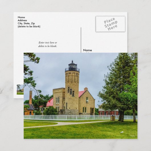 Mackinac Point Light Briefkaart (Voorkant / Achterkant)