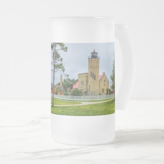 Mackinac Point Light Matglas Bierpul (Voorkant rechts)