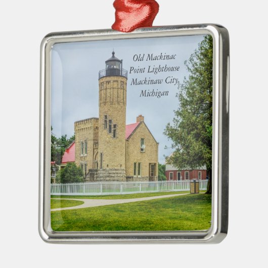 Mackinac Point Light Metalen Ornament (Links)