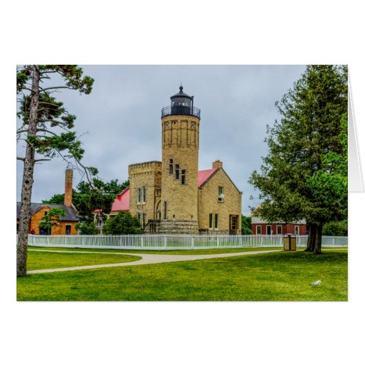 Mackinac Point Light-Wenskaart (Voorkant Horizontaal)