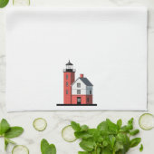 Mackinac Round Island Lighthouse Kitchen Towel Theedoek (Gevouwen)