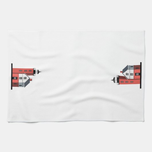 Mackinac Round Island Lighthouse Kitchen Towel Theedoek (Horizontaal)