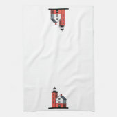 Mackinac Round Island Lighthouse Kitchen Towel Theedoek (Verticaal)