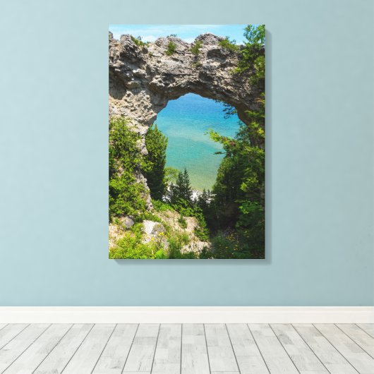 Mackinacs Arch Rock Canvas Afdruk (Insitu (Houten vloer))