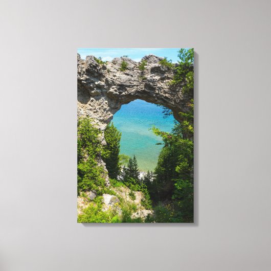 Mackinacs Arch Rock Canvas Afdruk (Voorkant)