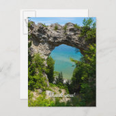 Mackinacs Arch Rock Dank je postkaart (Voorkant / Achterkant)