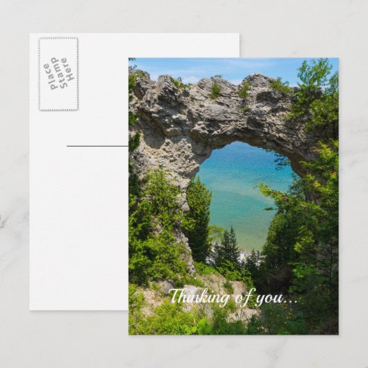 Mackinacs Arch Rock denking of you Briefkaart (Voorkant / Achterkant)