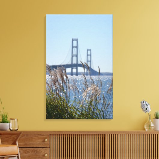 Mackinaw Bridge Canvas Afdruk (Insitu (Woonkamer))
