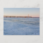 Mackinaw Bridge in Winter Briefkaart (Voorkant)