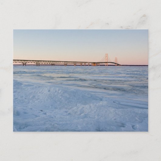 Mackinaw Bridge in Winter Briefkaart (Voorkant)