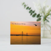 Mackinaw Bridge op Sunset Briefkaart (Staand voorkant)