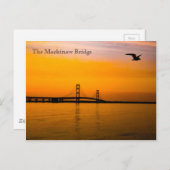 Mackinaw Bridge op Sunset Briefkaart (Voorkant / Achterkant)