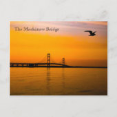 Mackinaw Bridge op Sunset Briefkaart (Voorkant)