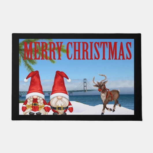 Mackinaw-brug Kerstmat Deurmat (Voorkant)