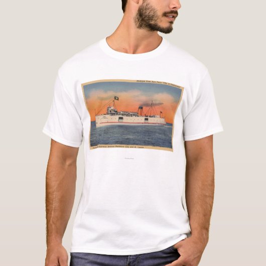 Mackinaw City, MI - Uitzicht van de stad Cheboygan T-shirt (Voorkant)