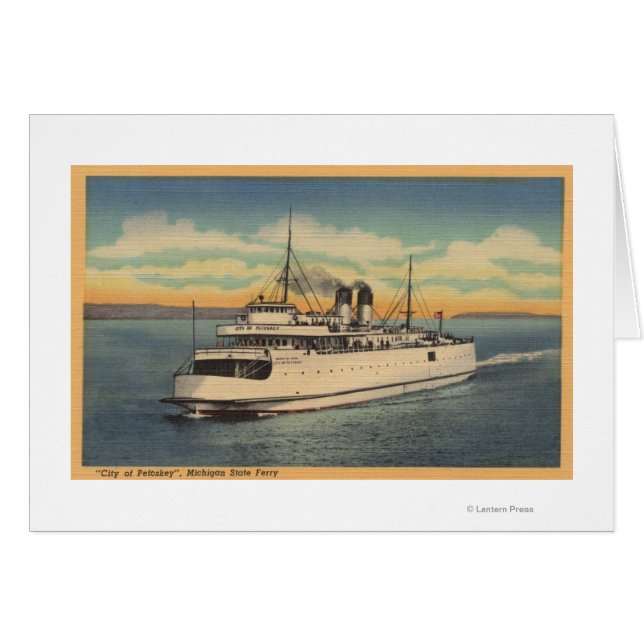 Mackinaw City, MI - Uitzicht van de stad Petoskey (Voorkant Horizontaal)