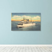 Mackinaw City, MI - Uitzicht van de stad Petoskey Canvas Afdruk (Insitu (Houten vloer))