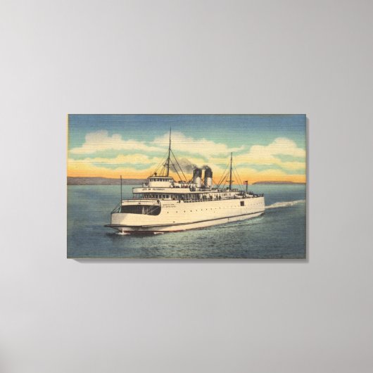 Mackinaw City, MI - Uitzicht van de stad Petoskey Canvas Afdruk (Voorkant)