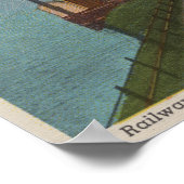 Mackinaw City, MI - Uitzicht van spoorwegveerbootd Poster (Hoek)