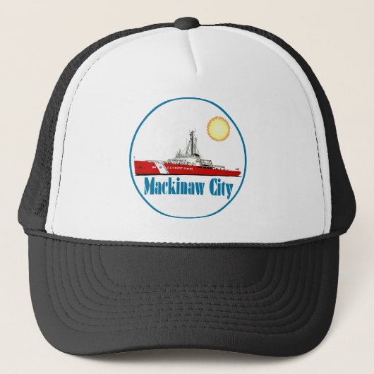 Mackinaw City Michigan Trucker Pet (Voorkant)