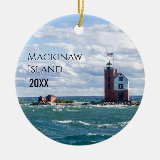 Mackinaw Island - Kerstmis Keramisch Ornament (Voorkant)