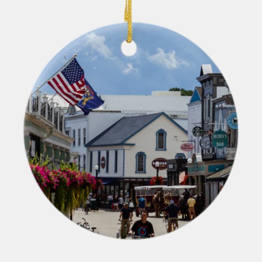 Mackinaw Island - Kerstmis Keramisch Ornament (Achterkant)