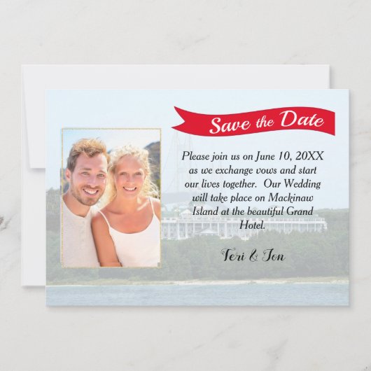 Mackinaw Island Save the Date (Voorkant)