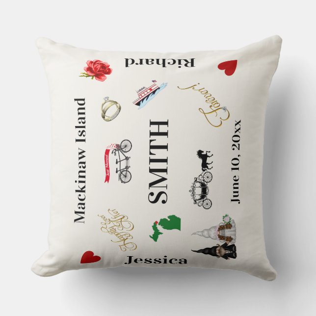 Mackinaw Island Wedding Blanket Kussen (Voorkant)