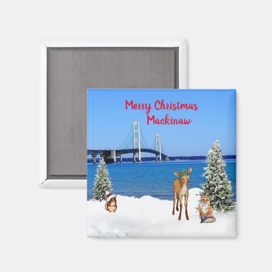 Mackinaw kerstmagneet magneet (Voorkant / Achterkant)