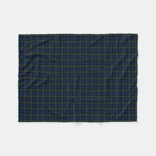 MacKinlay Clan Blauw, Zwart en Groen Tartan Fleece Deken (Voorkant (Horizontaal))