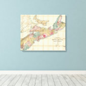 Mackinlay-kaart van de provincie Nova Scotia 2 Canvas Afdruk (Insitu (Houten vloer))