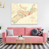 Mackinlay-kaart van de provincie Nova Scotia 3 Canvas Afdruk (Insitu (Woonkamer))