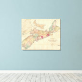 Mackinlay-kaart van de provincie Nova Scotia 3 Canvas Afdruk (Insitu (Houten vloer))
