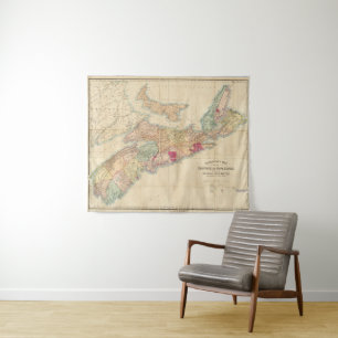 Mackinlay-kaart van de provincie Nova Scotia 3 Wandkleed