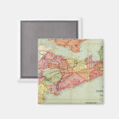 Mackinlay-kaart van de provincie Nova Scotia 4 Magneet (Voorkant / Achterkant)