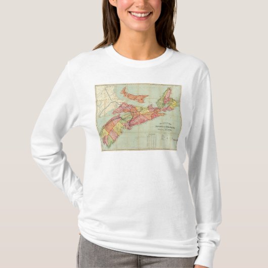 Mackinlay-kaart van de provincie Nova Scotia 4 T-shirt (Voorkant)