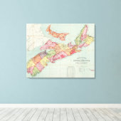 Mackinlay-kaart van de provincie Nova Scotia Canvas Afdruk (Insitu (Houten vloer))
