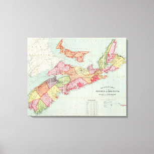 Mackinlay-kaart van de provincie Nova Scotia Canvas Afdruk