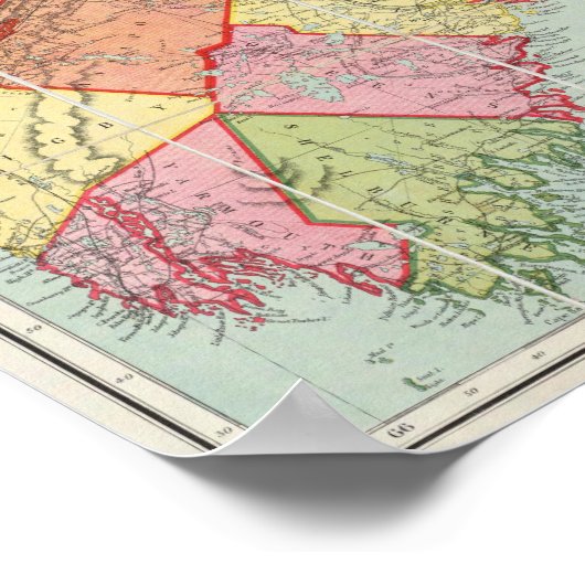 Mackinlay-kaart van de provincie Nova Scotia Poster (Hoek)