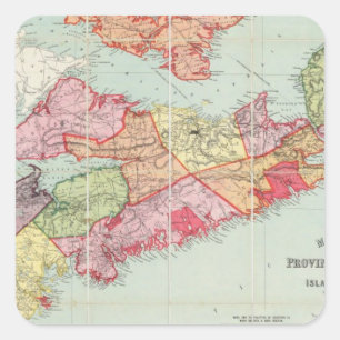 Mackinlay-kaart van de provincie Nova Scotia Vierkante Sticker