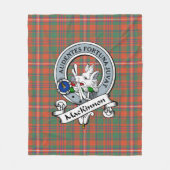 MacKinnon Ancient Clan Badge Tartan Pset Fleece Deken (Voorkant)
