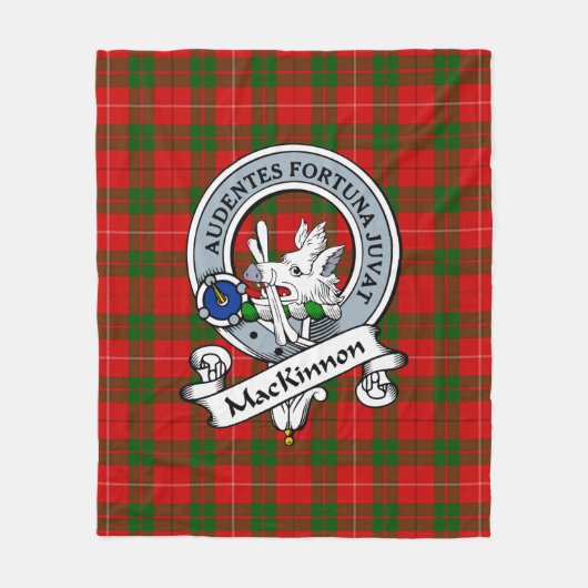 MacKinnon Clan Badge Tartan Pset Fleece Deken (Voorkant)