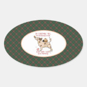 MacKinnon Hunting  Scottish Tartan Christmas Ovale Sticker (Voorkant)