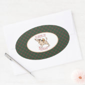 MacKinnon Hunting  Scottish Tartan Christmas Ovale Sticker (Envelop)