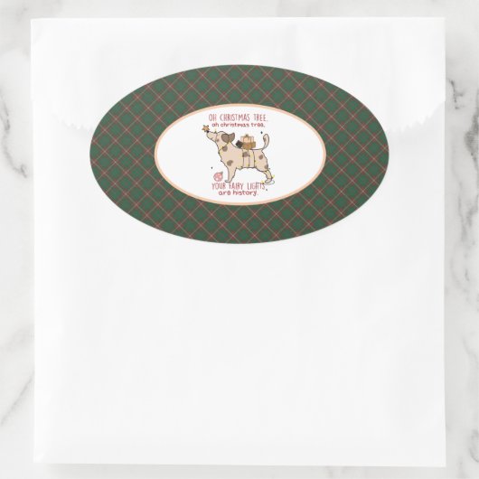 MacKinnon Hunting  Scottish Tartan Christmas Ovale Sticker (Tas)